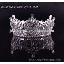 girls hair accessories full round rhinestone tiara crown for angel